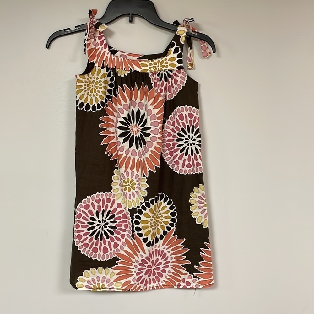 Flowered Retro Summer Dress Mossimo Supply Co., shoulder ties, S , cotton